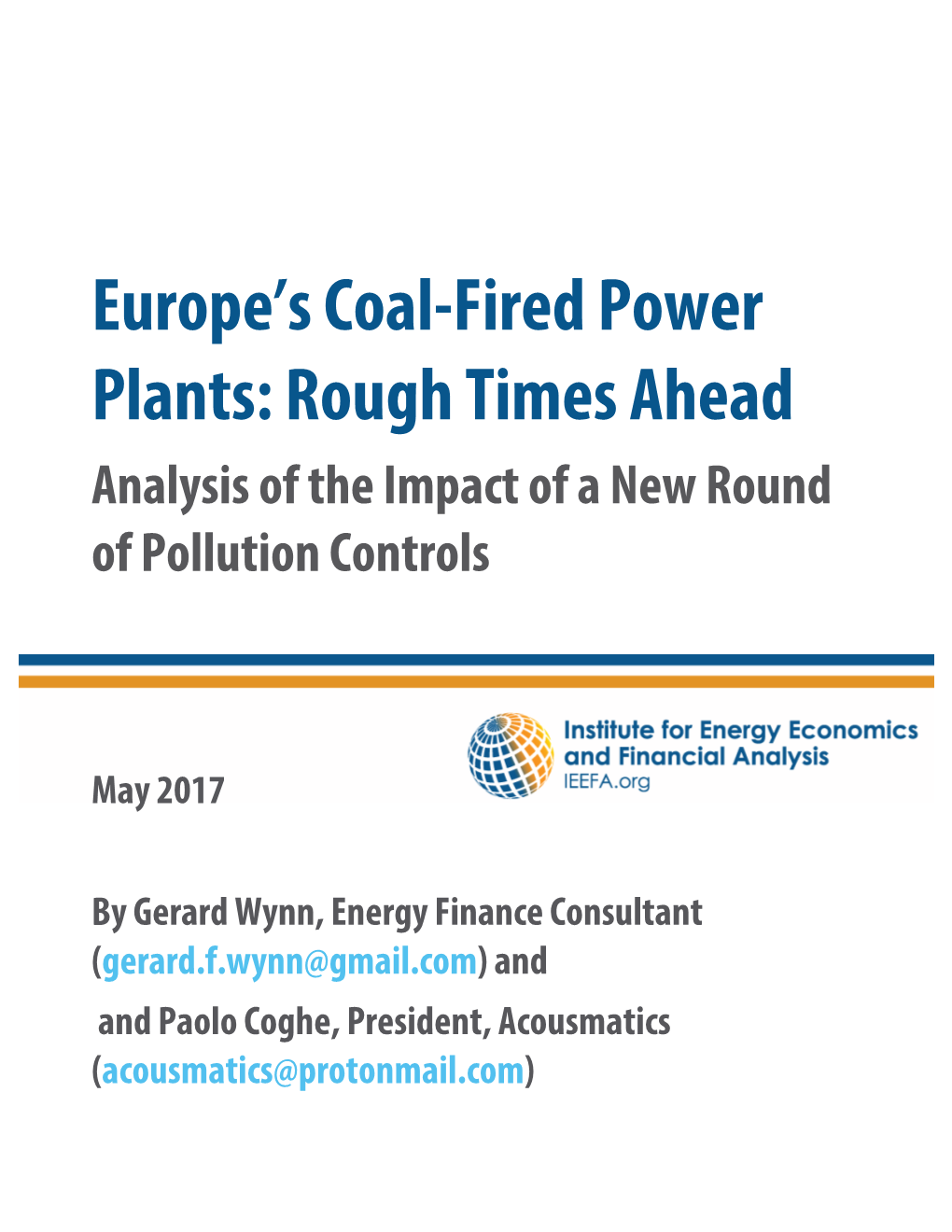 Europe's Coal-Fired Power Plants: Rough Times Ahead