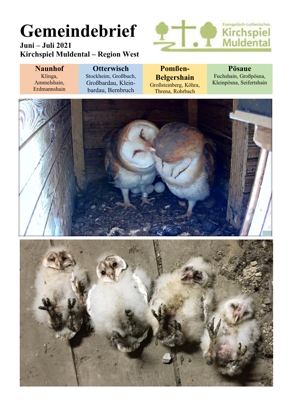 Gemeindebrief Juni – Juli 2021 Kirchspiel Muldental – Region West