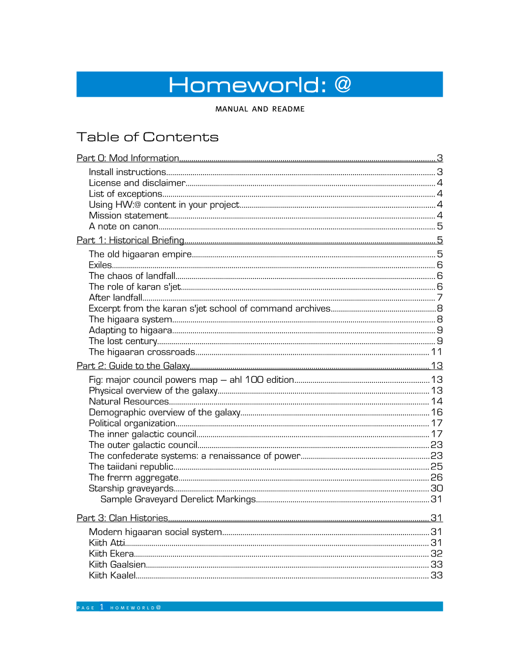 Homeworld: @ Manual and Readme