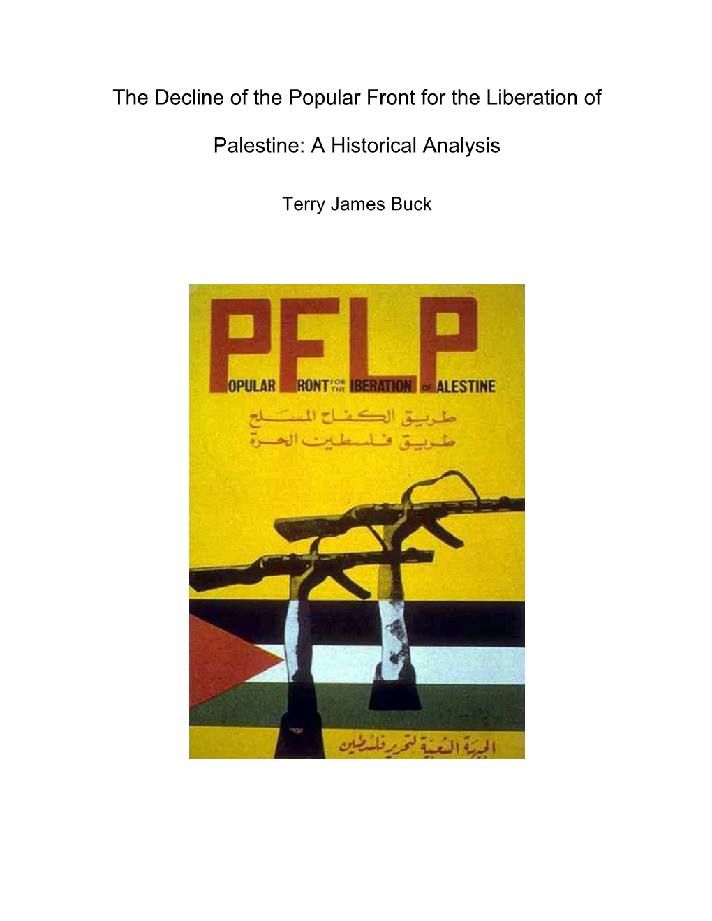 The Decline of the Popular Front for the Liberation of Palestine: A