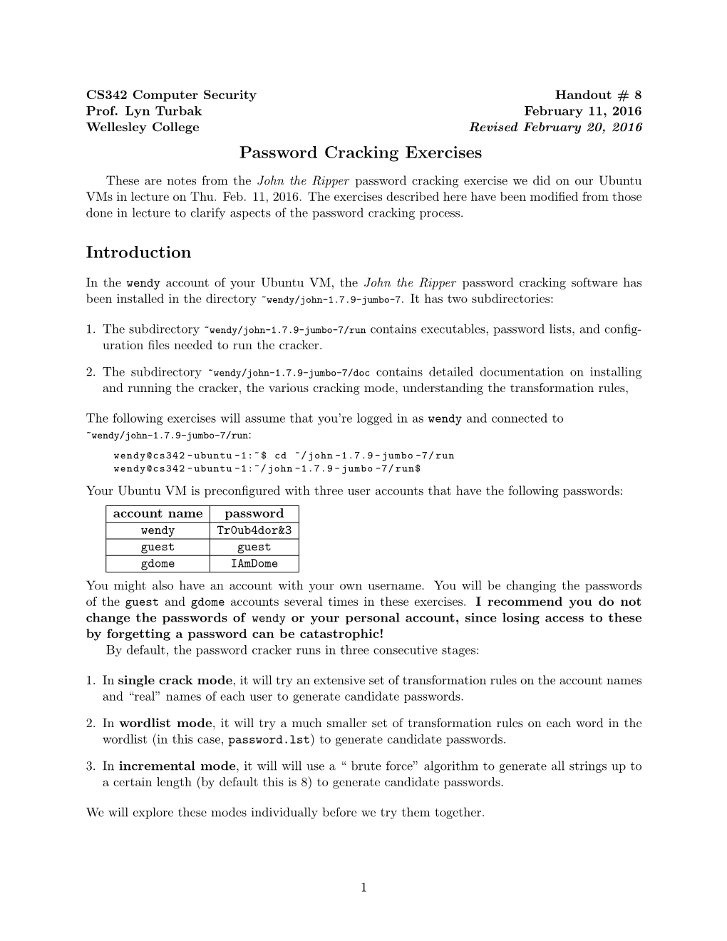 Password Cracking Exercises Introduction