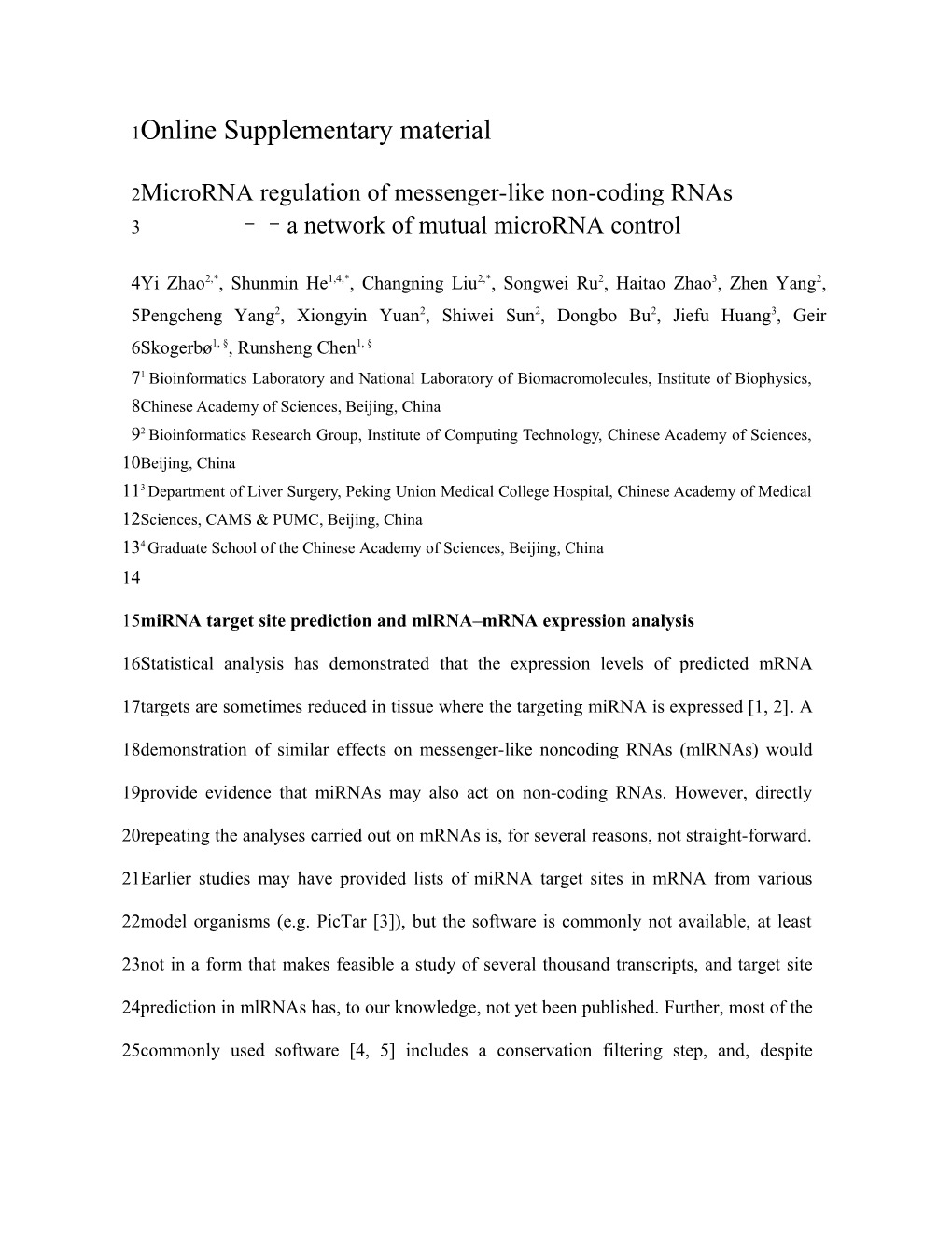 Statistical Analysis Has Demonstrated the Expression Levels of Predicted Mrna Targets Are