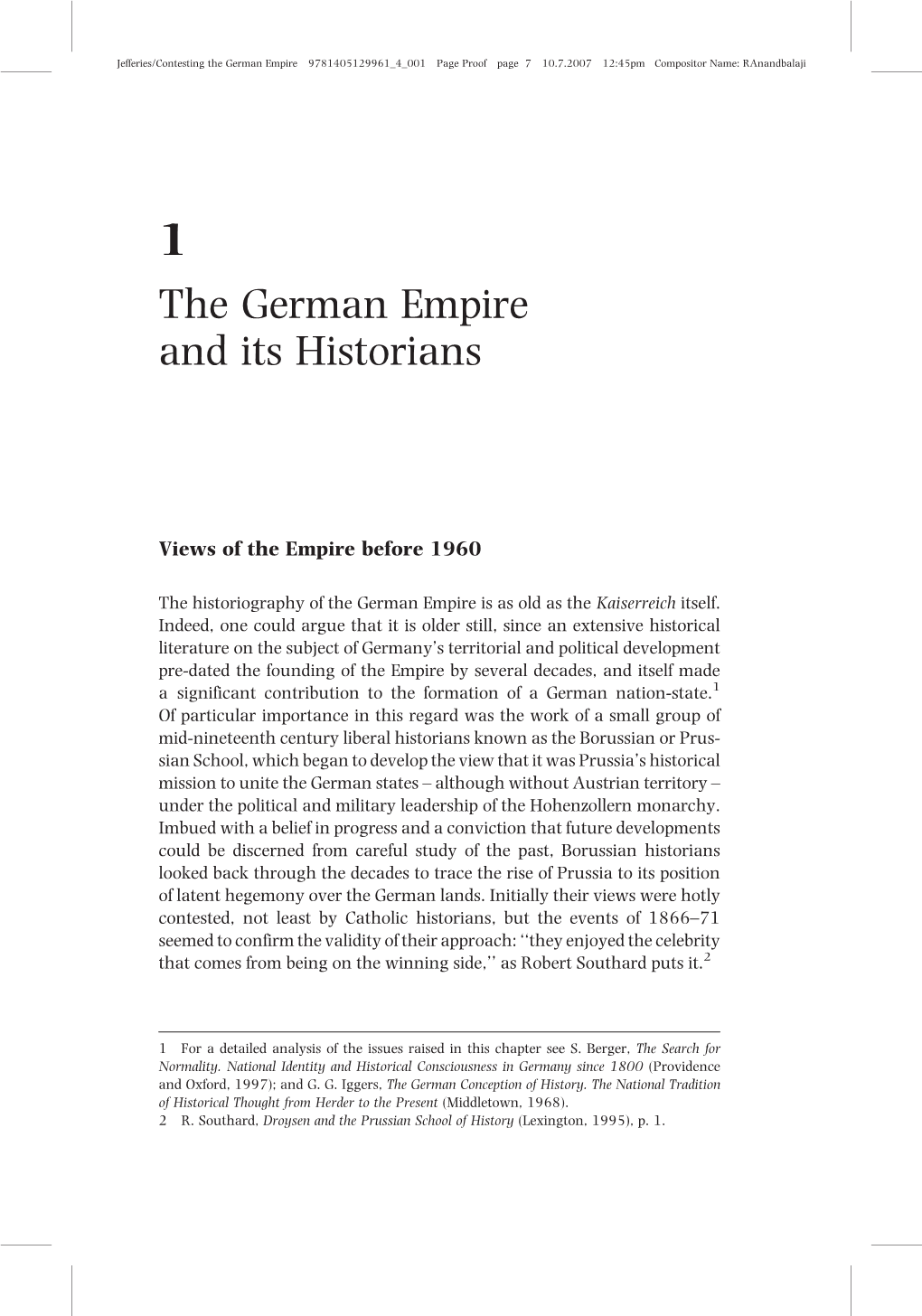 The German Empire and Its Historians