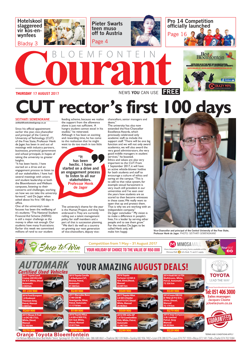 CUT Rector's First 100 Days