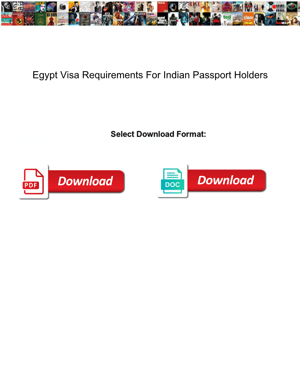 Egypt Visa Requirements for Indian Passport Holders