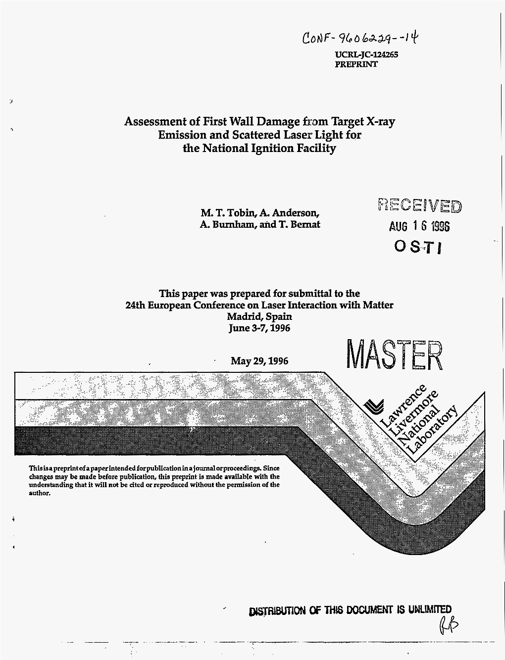 Assessment of First Wall Damage from Target X-Ray Emission and Scattered Laser Light for the National Ignition Facility