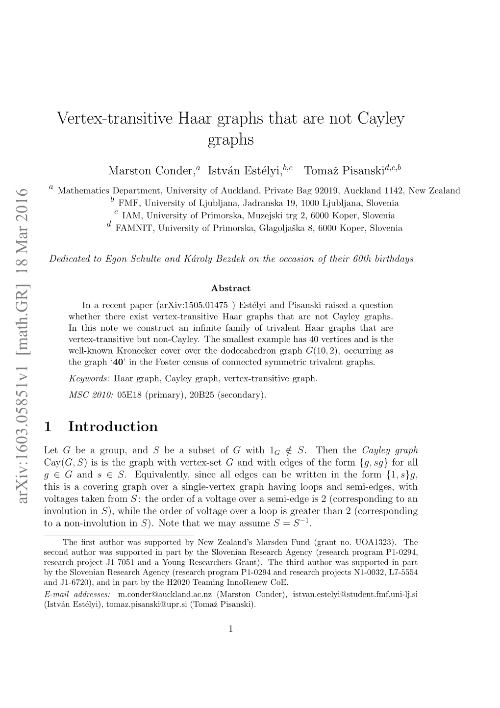 Vertex-Transitive Haar Graphs That Are Not Cayley Graphs