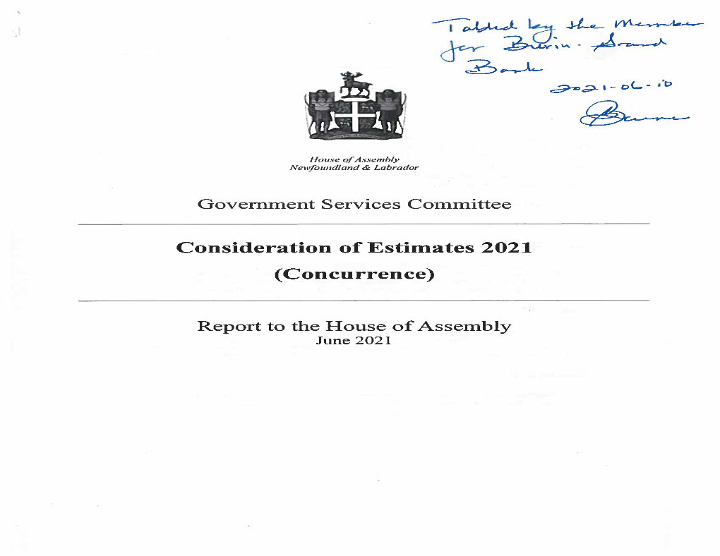 Report of the Government Services Committee