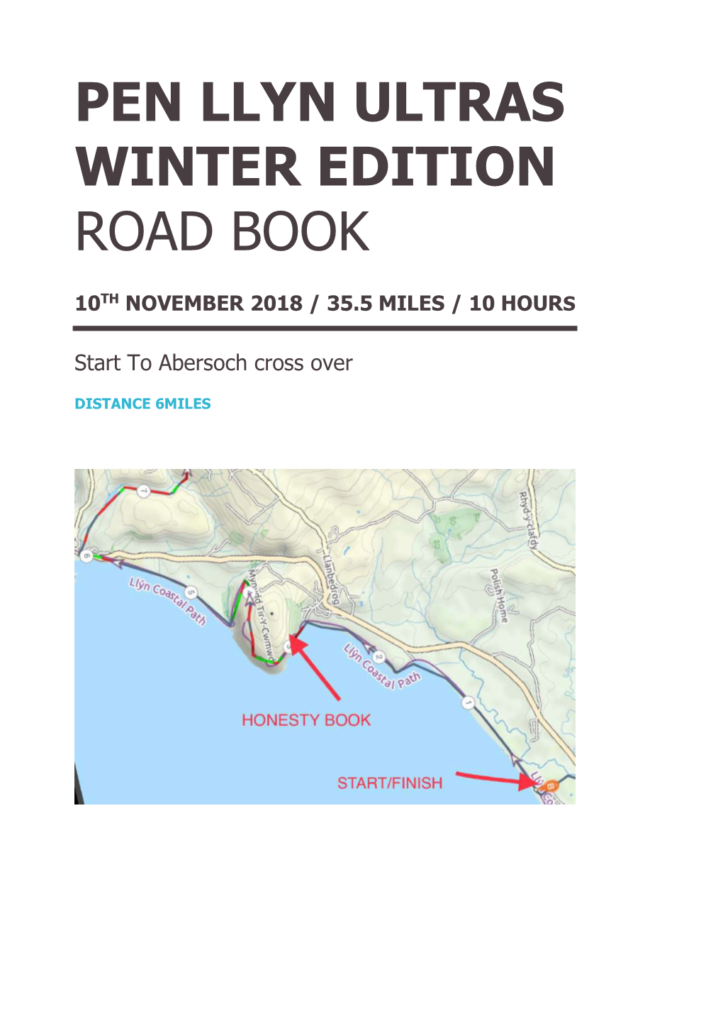 Pen Llyn Ultras Winter Edition Road Book