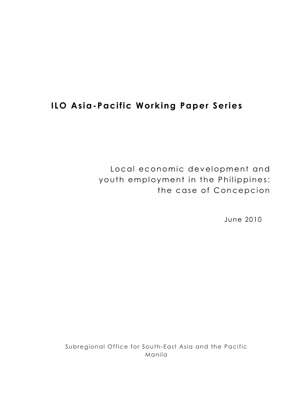 ILO Asia-Pacific Working Paper Series