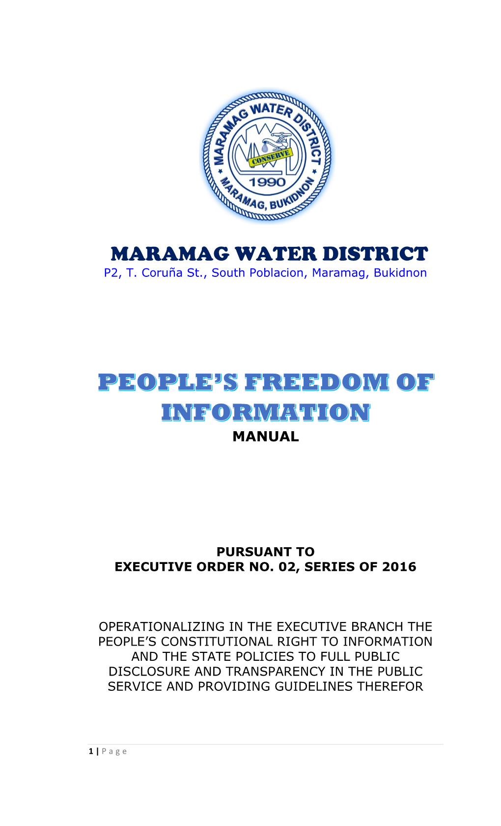 Maramag Water District P2, T