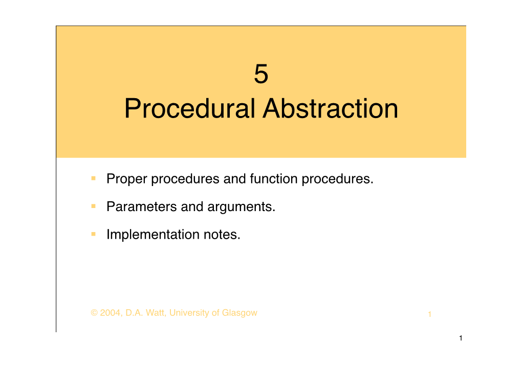 5 Procedural Abstraction