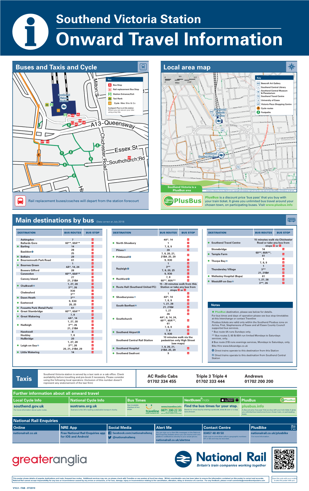 Local Area Map Buses and Taxis and Cycle