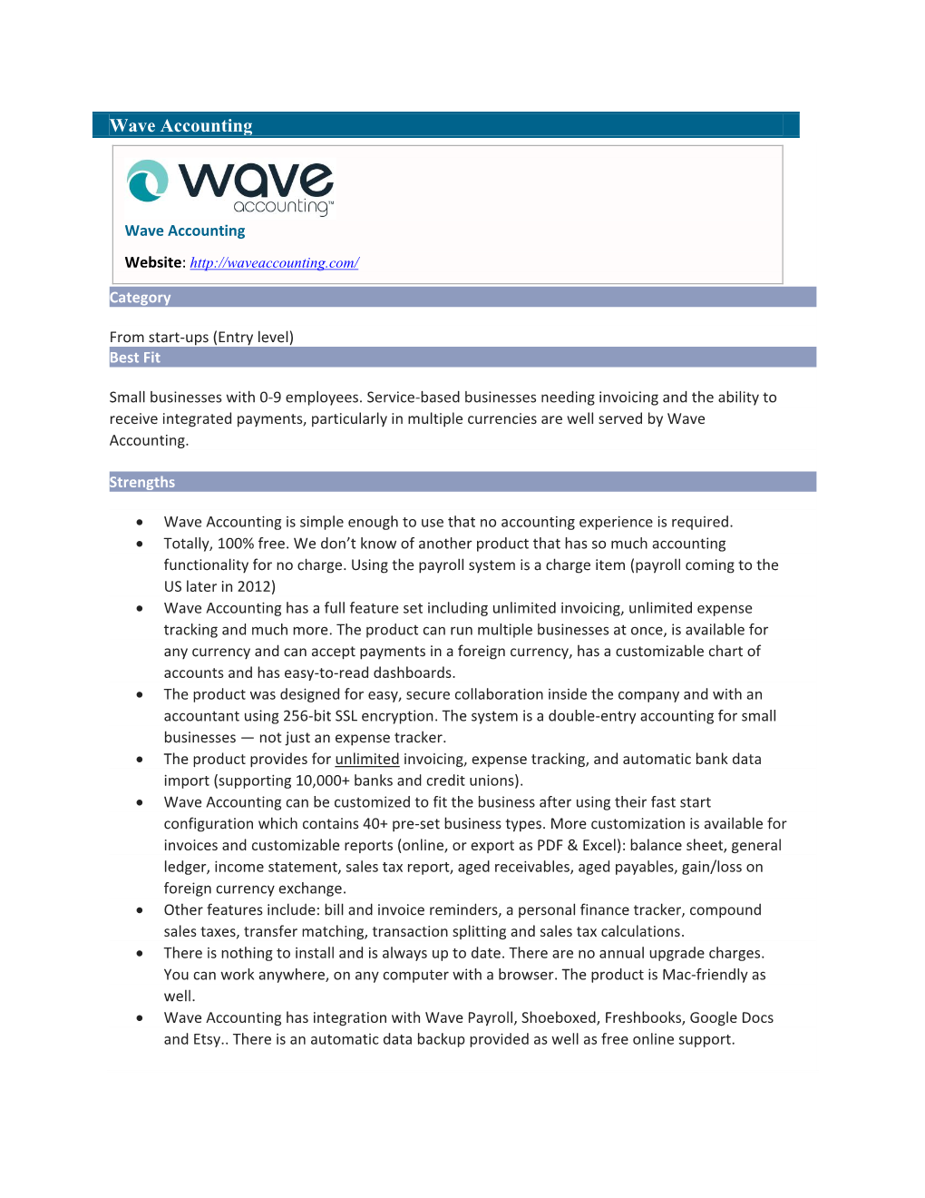 Wave Accounting