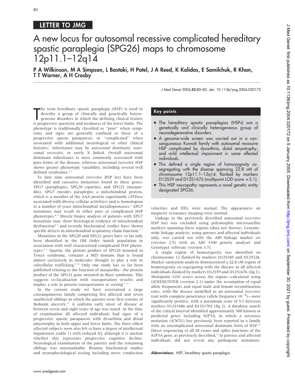 A New Locus for Autosomal Recessive