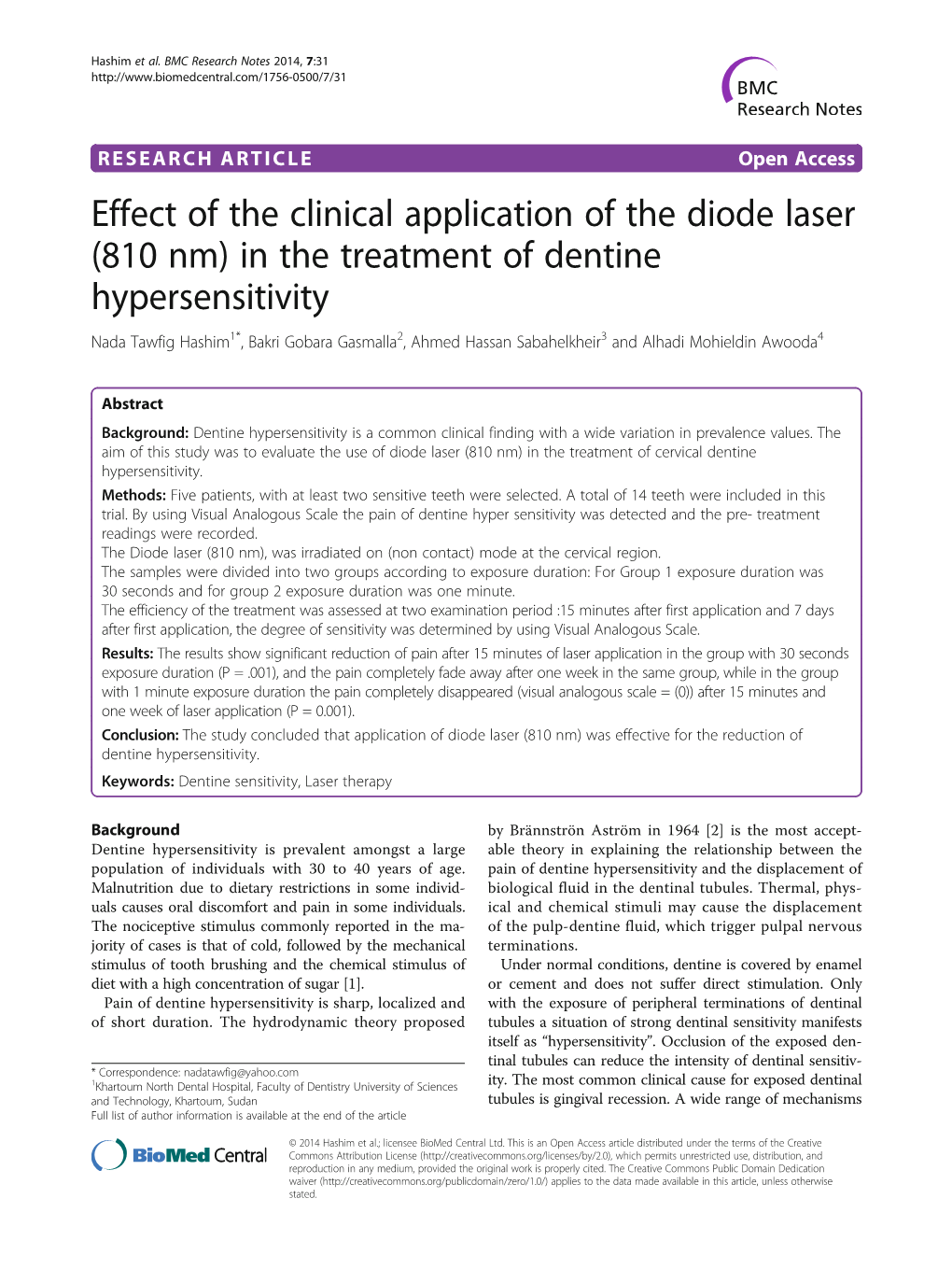 Effect of the Clinical Application of the Diode Laser (810