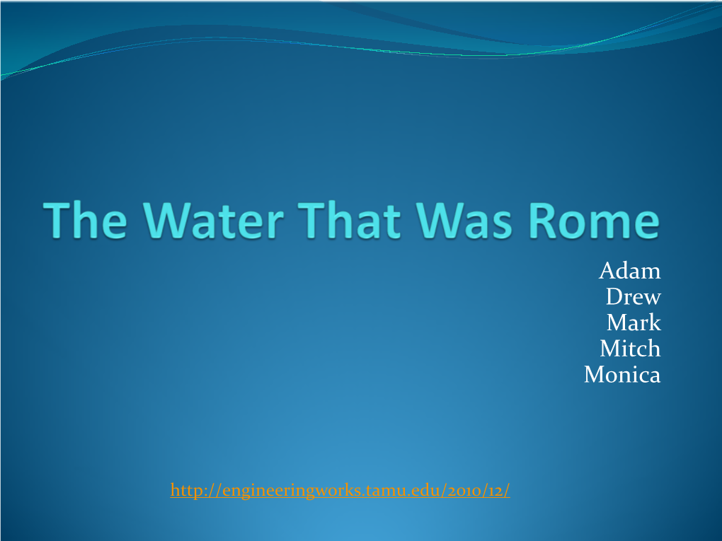 The Water That Was Rome