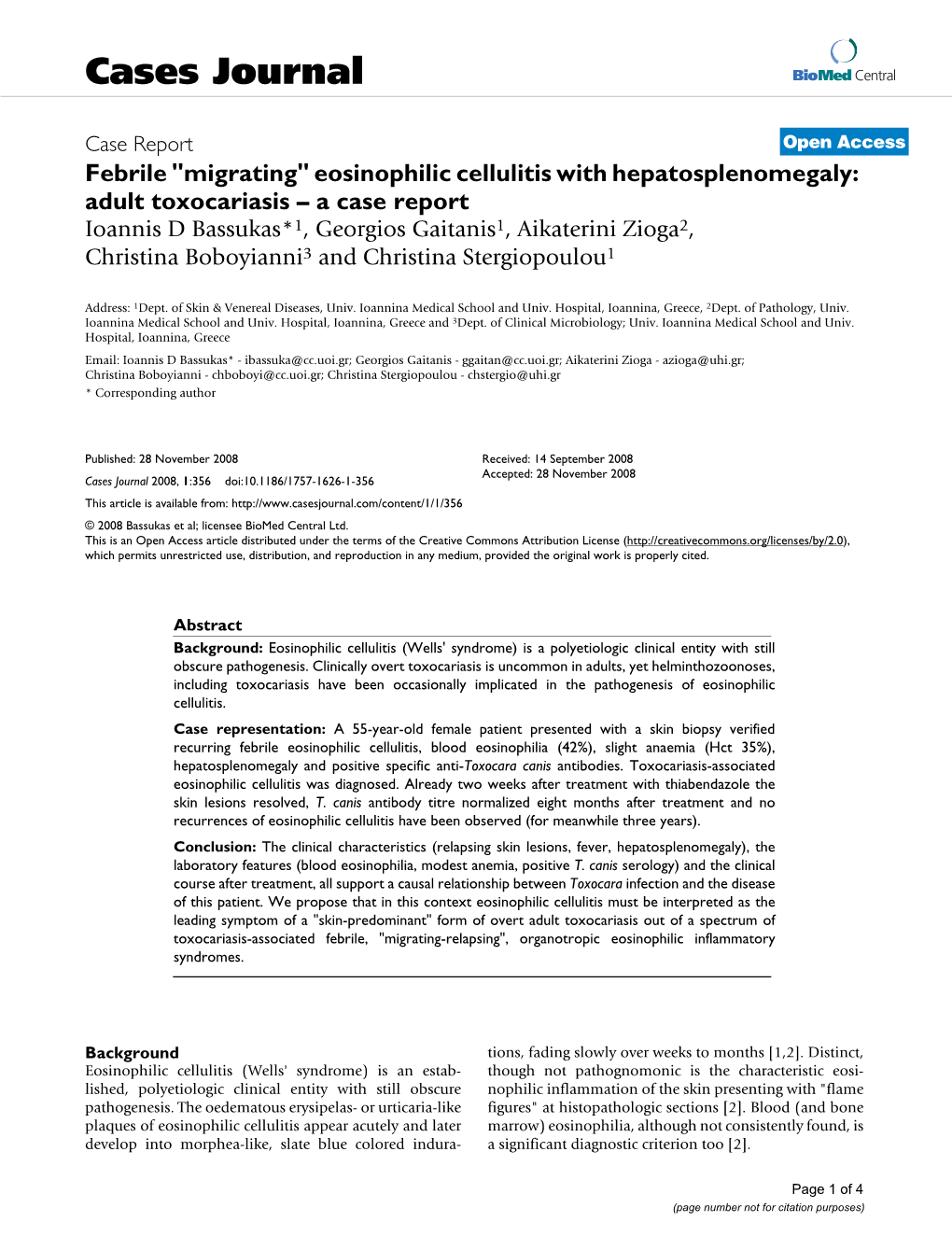 Cases Journal Biomed Central