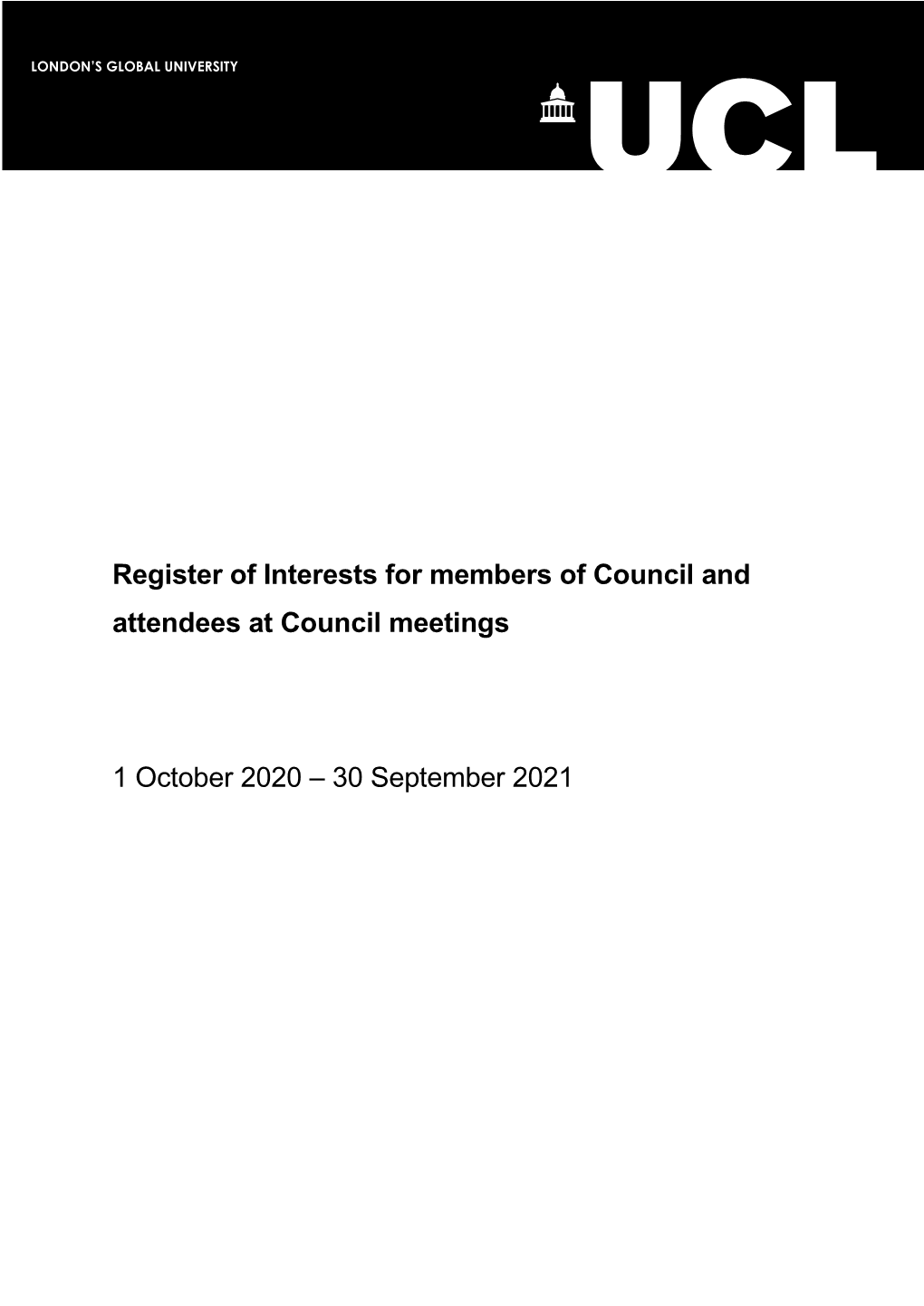 Register of Interests for Members of Council and Attendees at Council Meetings