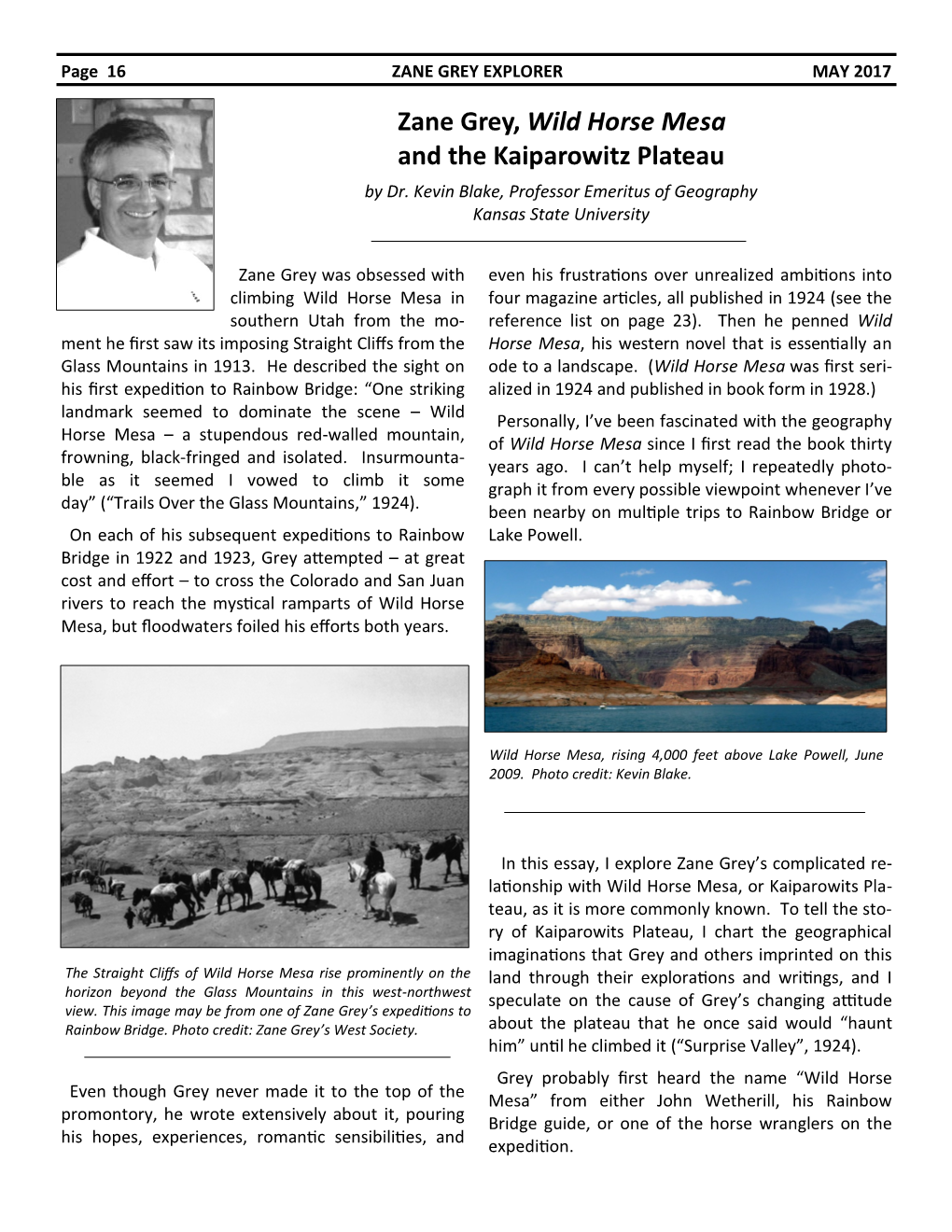 Zane Grey, Wild Horse Mesa and the Kaiparowitz Plateau