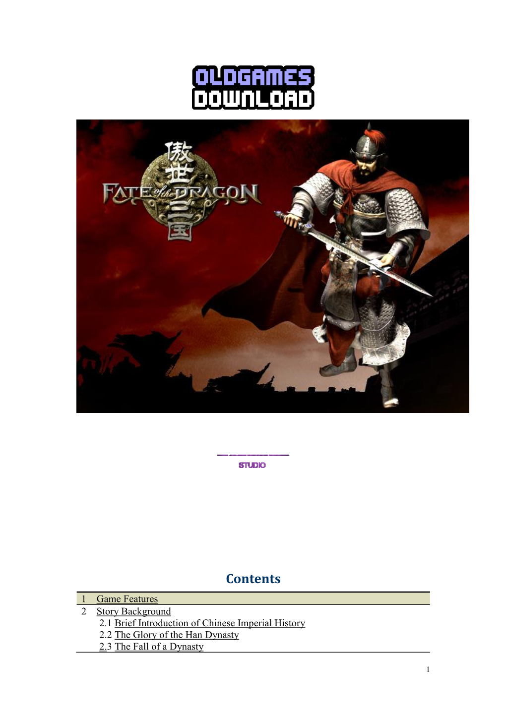 Three Kingdoms: Fate of the Dragon Windows Manual (English)