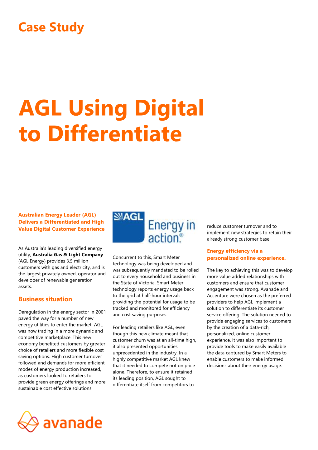 AGL Using Digital to Differentiate