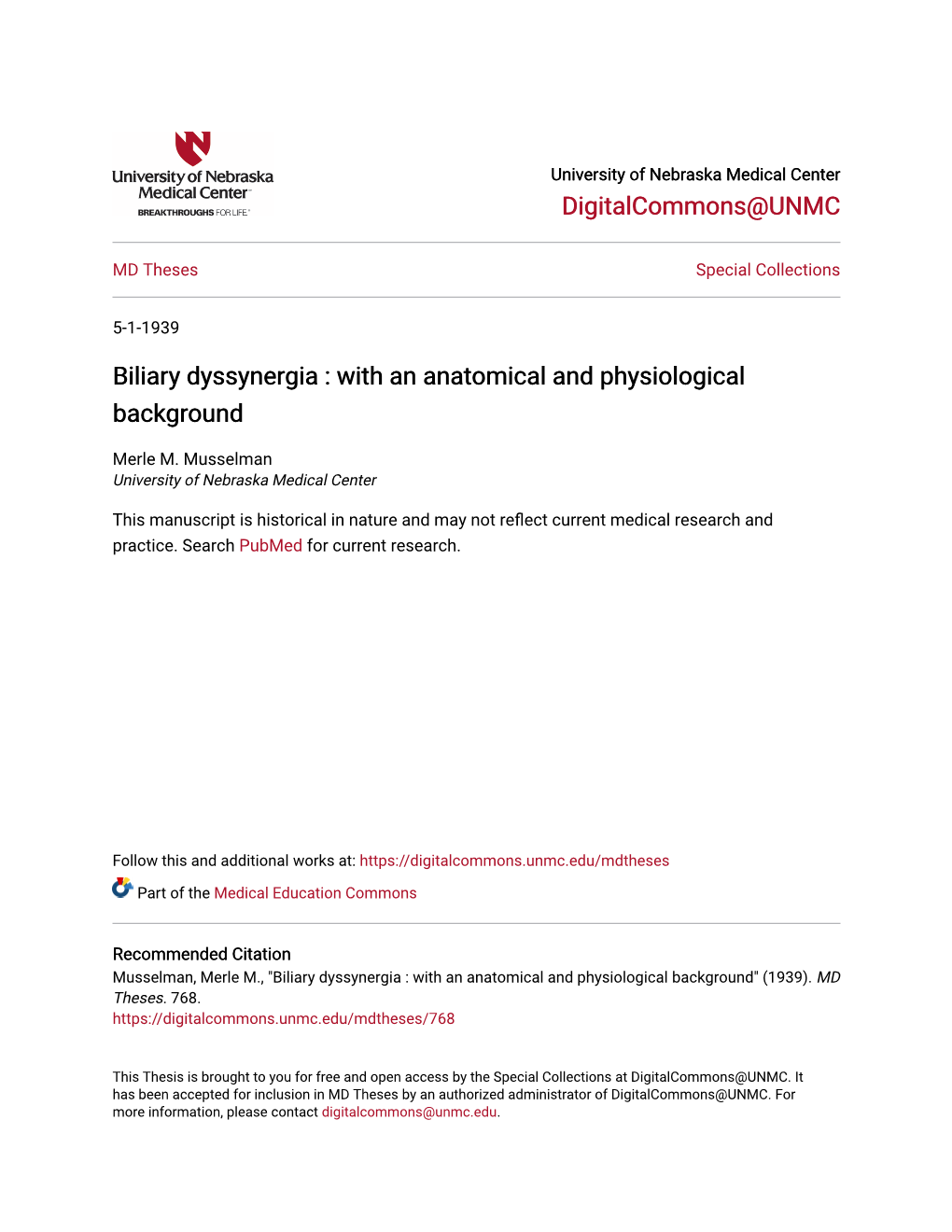 Biliary Dyssynergia : with an Anatomical and Physiological Background
