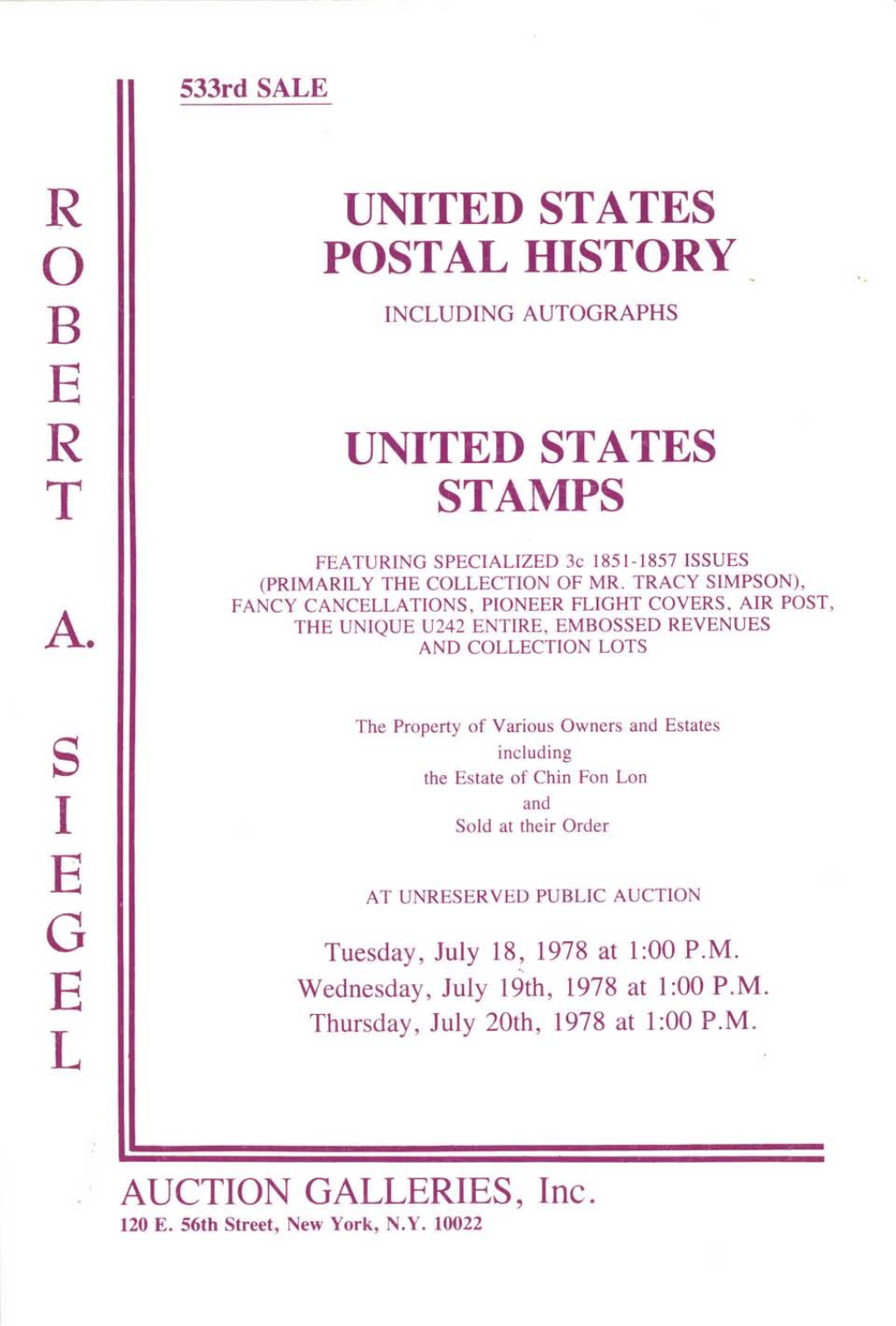 533-U.S. Postal History & U.S. Stamps