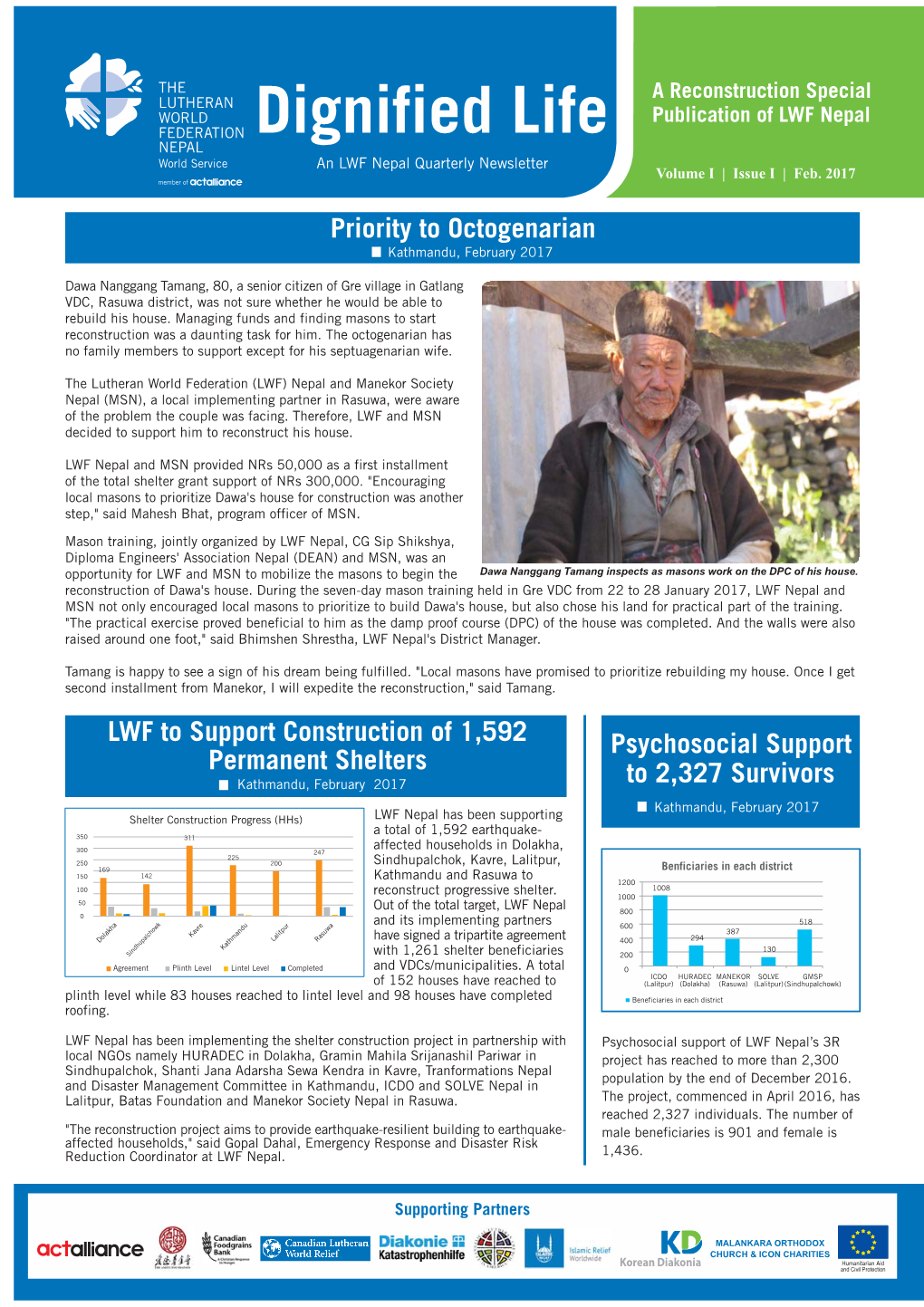 Dignified Life Publication of LWF Nepal FEDERATION NEPAL World Service an LWF Nepal Quarterly Newsletter Volume I | Issue I | Feb