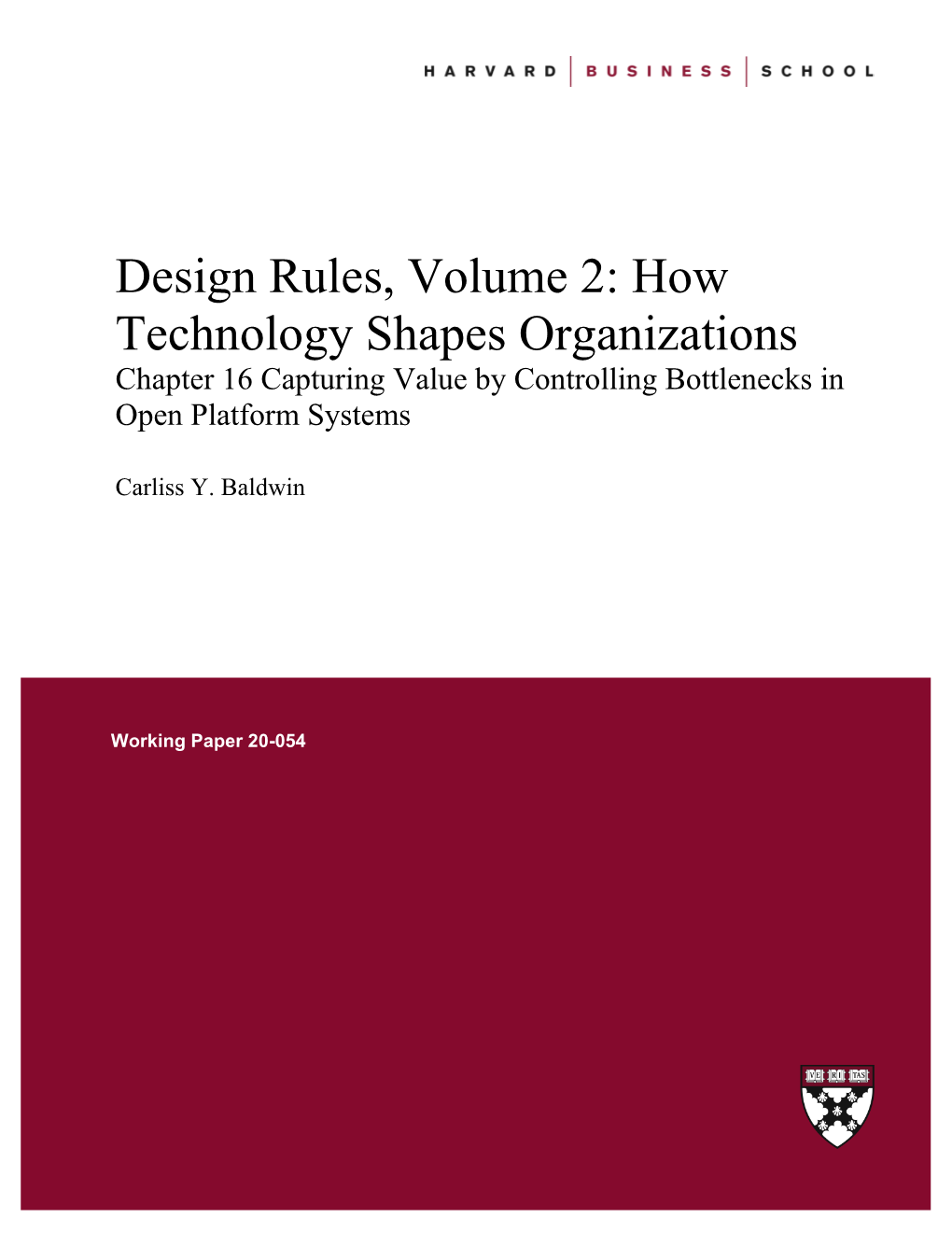 Baldwin Chapter 16 Bottlenecks in Open Platform Systems 11-5-19