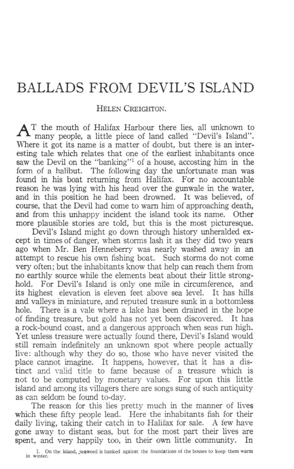 Ballads from Devil's Island