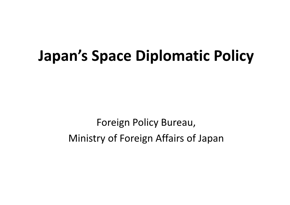 Space Diplomatic Policy