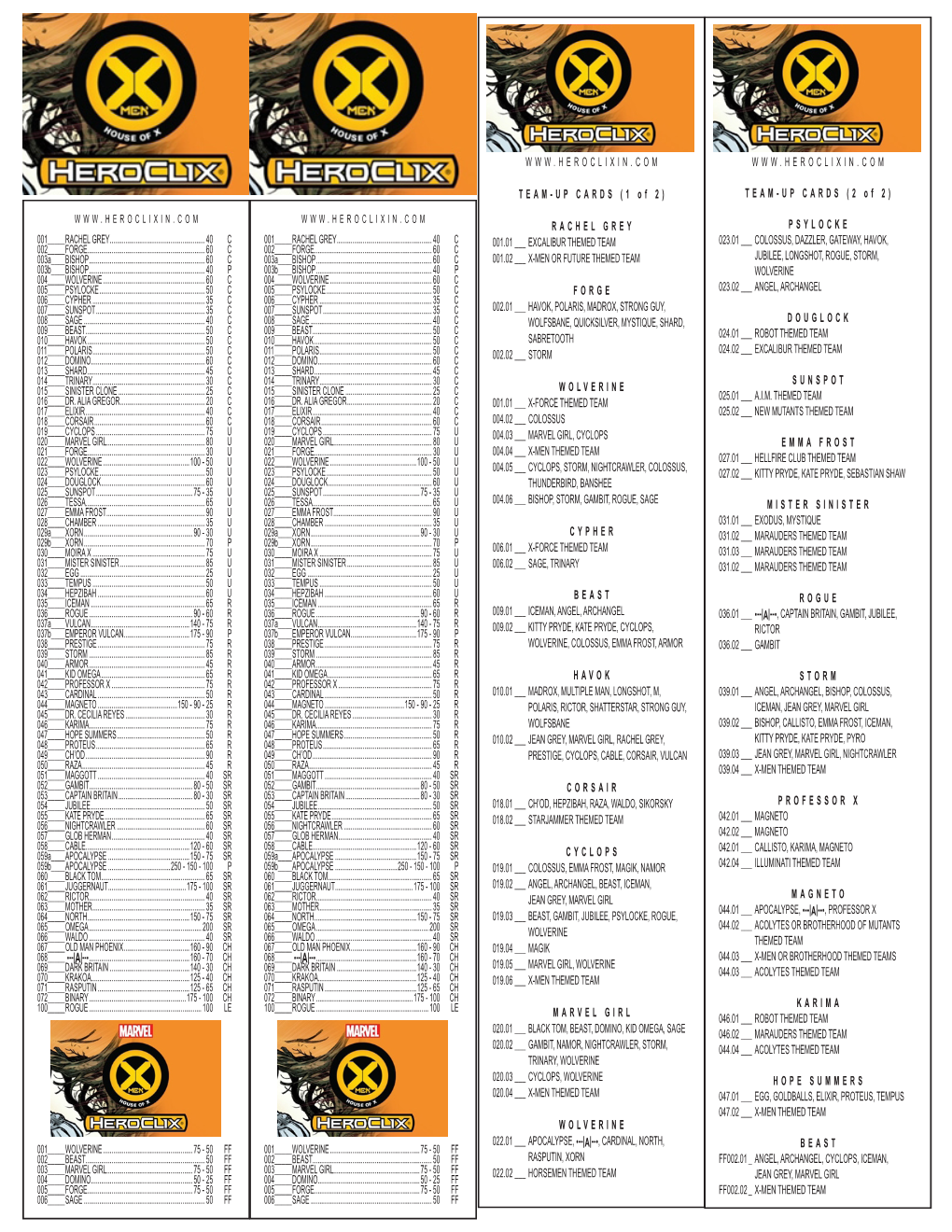 Houseofxchecklist