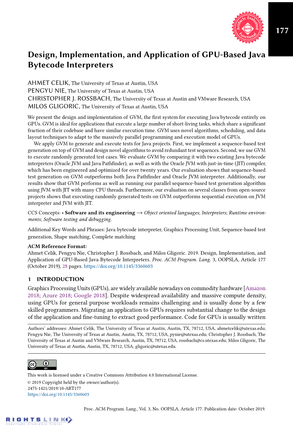 Design, Implementation, and Application of GPU-Based Java Bytecode Interpreters