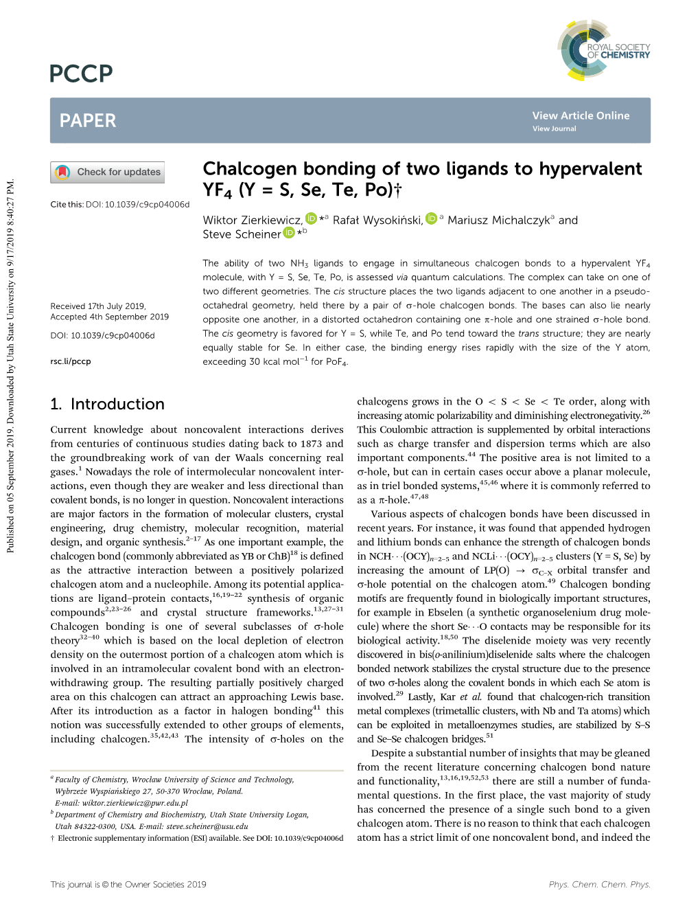 Chalcogen Bonding of Two Ligands to Hypervalent YF4 (Y = S, Se, Te