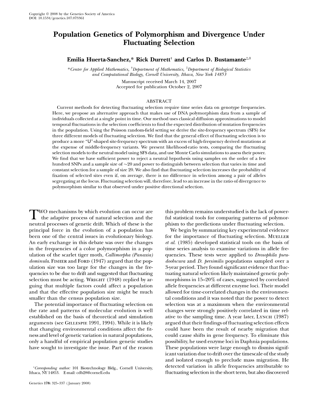 Population Genetics of Polymorphism and Divergence Under Fluctuating Selection