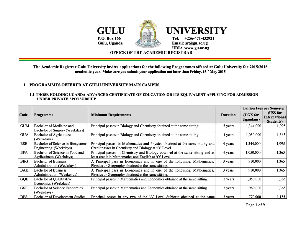 Gulu University Gulu University