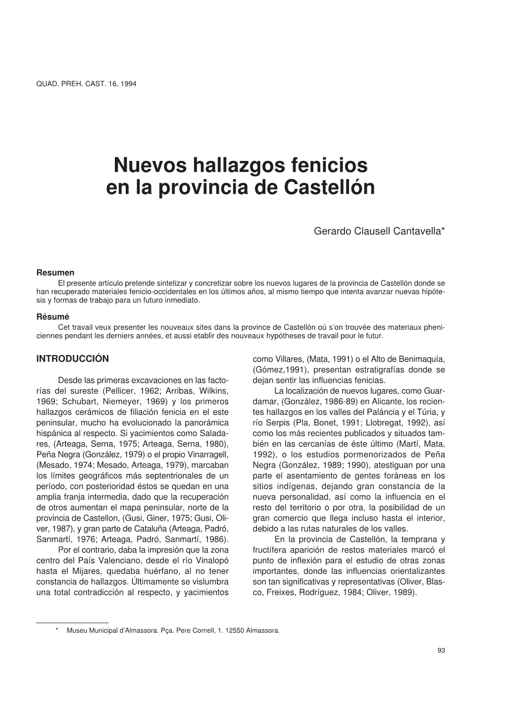 Nuevos Hallazgos Fenicios En La Provincia De Castellón