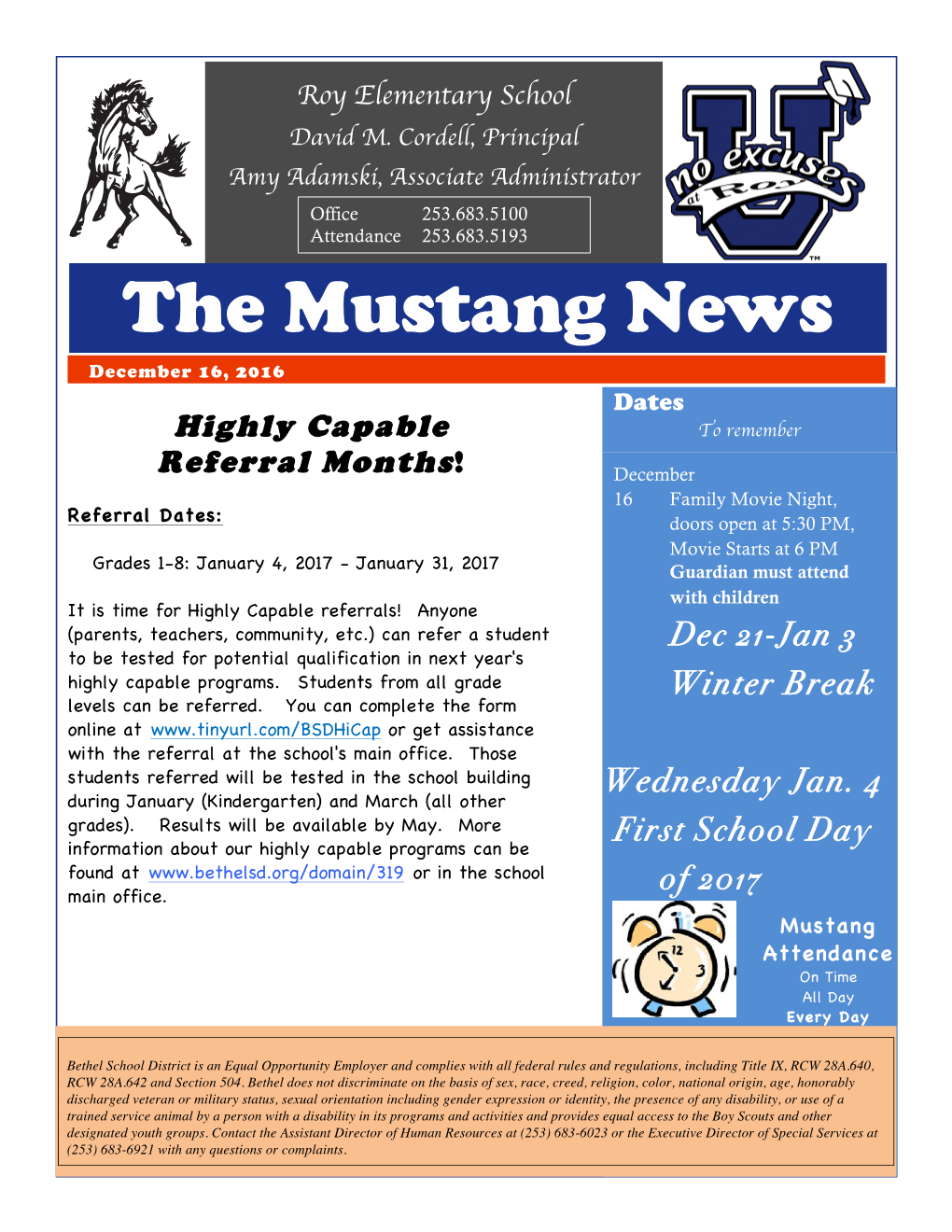 The Mustang News December 16, 2016 Dates Highly Capable to Remember