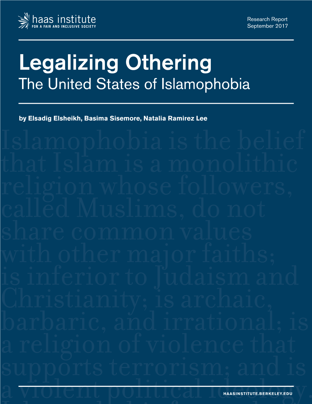 Legalizing Othering: the United States of Islamophobia 4 the Judgment of Another US State’S Court As a Belonging Means Having a Meaningful Voice and Foreign Judgment