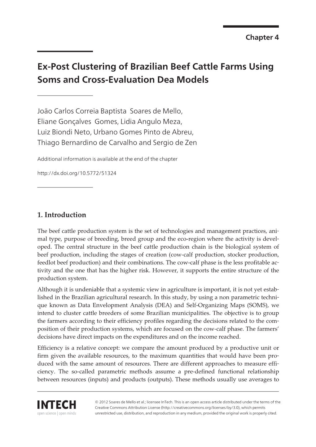 Ex-Post Clustering of Brazilian Beef Cattle Farms Using Soms and Cross-Evaluation Dea Models