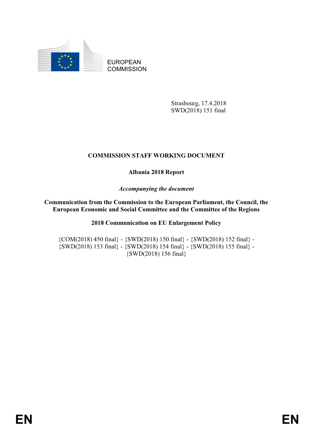 Commission Staff Working Document, Albania 2018 Report