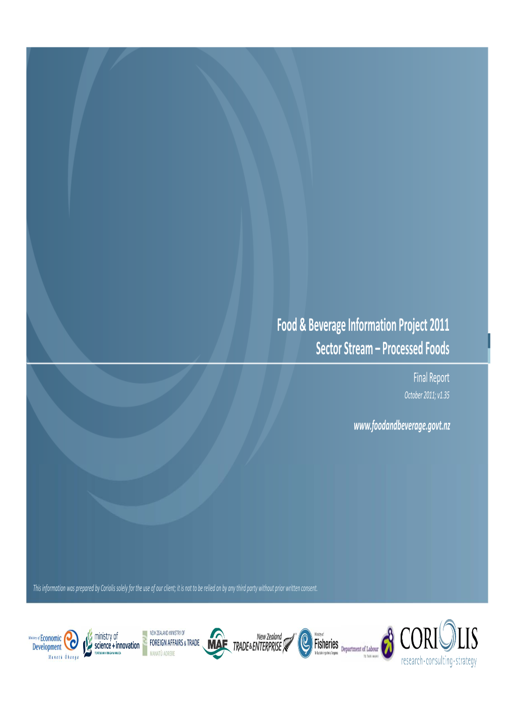 Processed Foods Final Report October 2011; V1.35