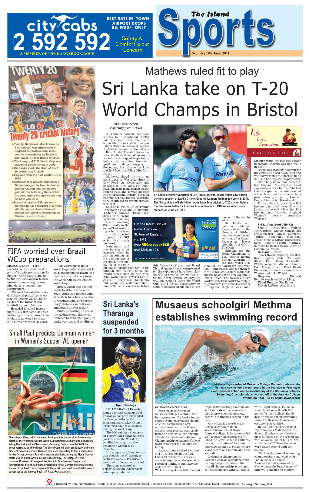 Sri Lanka Take on T-20 World Champs in Bristol
