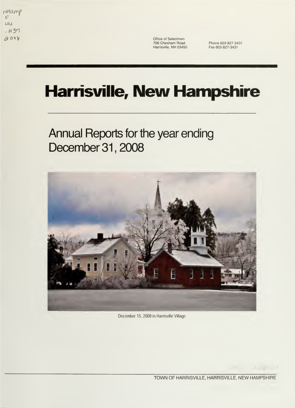 Town of Harrisville, Cheshire County, in the State of New Hanpshire