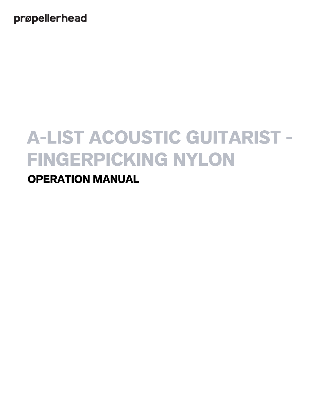 A-List Acoustic Guitarist Fingerpicking Nylon Operation Manual