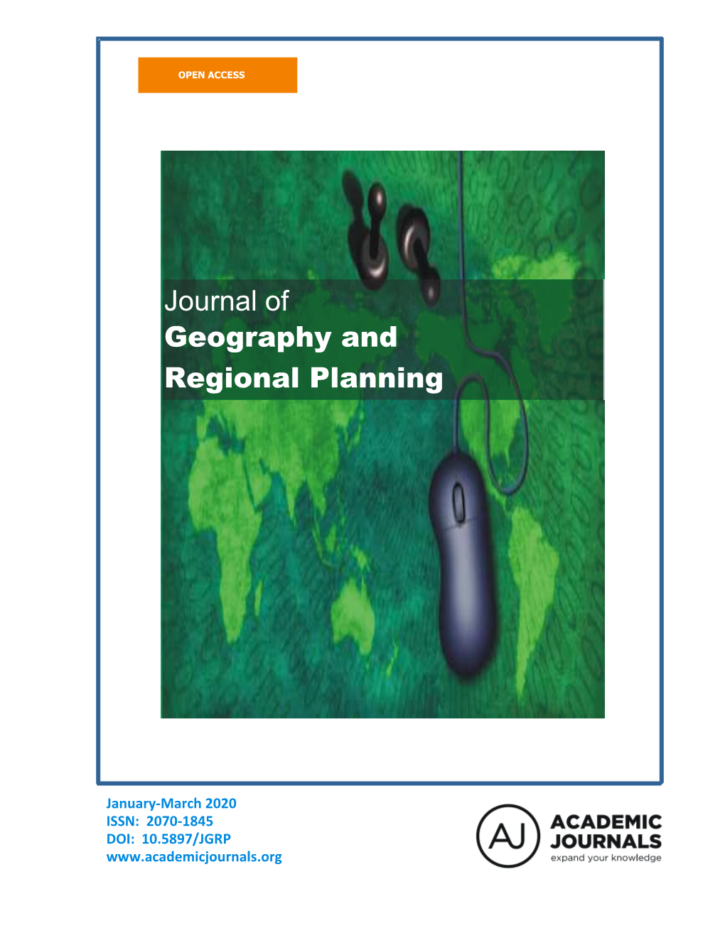 Journal of Geography and Regional Planning