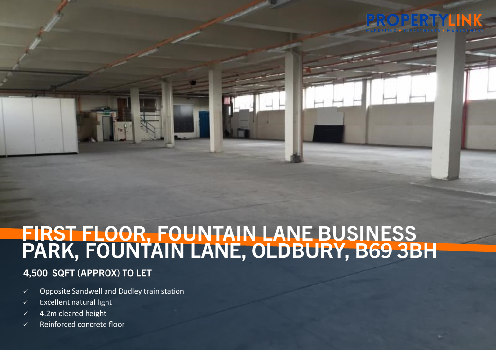 First Floor, Fountain Lane Business Park, Fountain Lane, Oldbury, B69 3Bh 4,500 Sqft (Approx) to Let