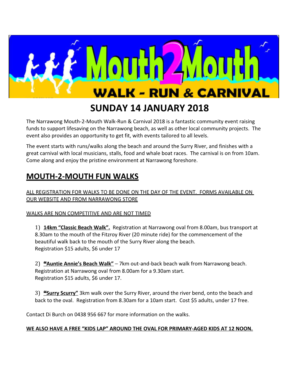 Mouth-2-Mouth Fun Walks