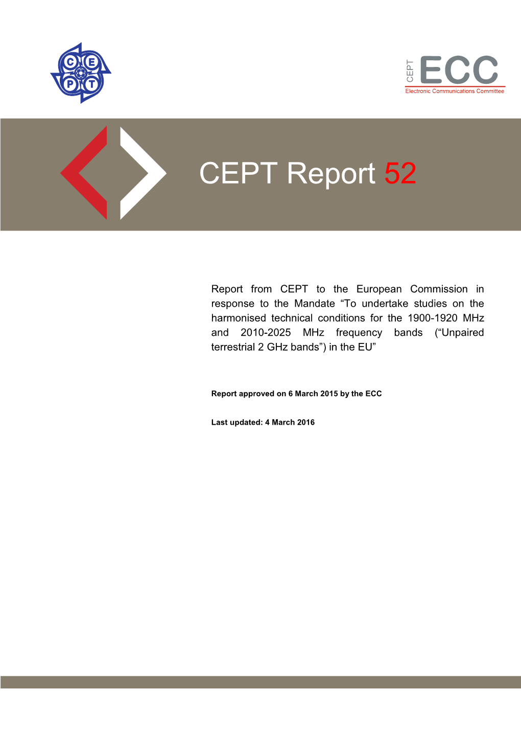 CEPT Report 52